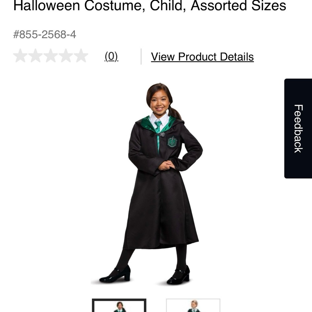 Warner Bros. Slytherin Robe Costume for Kids - Black and Green
